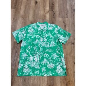 Columbia PFG Mens XL Green Tropical Fishing Shirt Marlin Mahi Mahi Vented FM7011